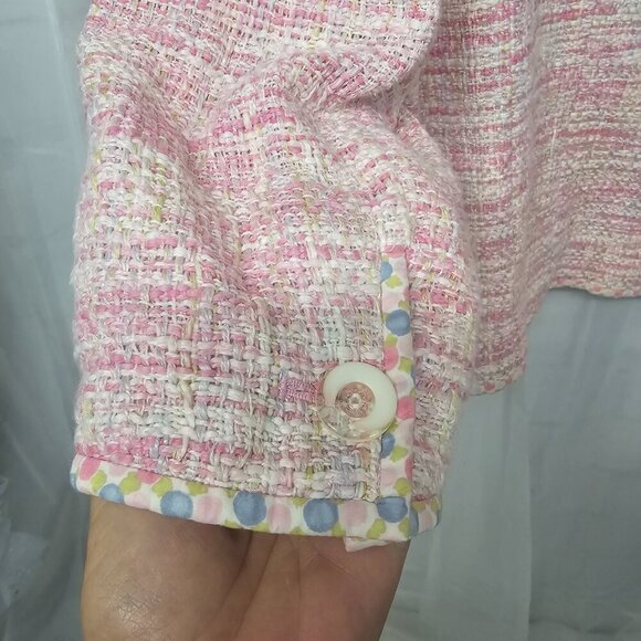 Vintage Sigrid Olsen Blazer Pink Tweed Coquette Twee Boho Office 22W - Picture 6 of 11